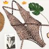 Deep V Neck Wrap Around One Piece Swimsuit Women Swimwear Female Bather Leopard High Cut Bathing Suit Swim Monokini