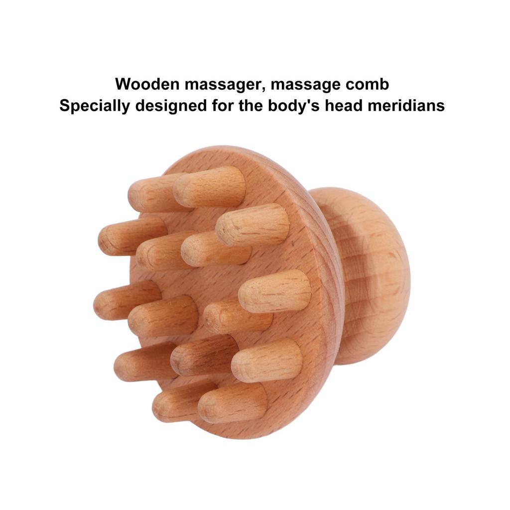 Holzpilz-Massagegerät Fördert die Durchblutung Klärt Meridiane Tragbares manuelles Massagegerät für Kopf, Taille, Bauch, Oberschenkel