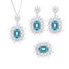 Jewelry Copper Gold-Plated Retro Simulation Aquamarine Plus Bottom Women'S Handmade Diamond-Encrusted Set Main 10 * 14