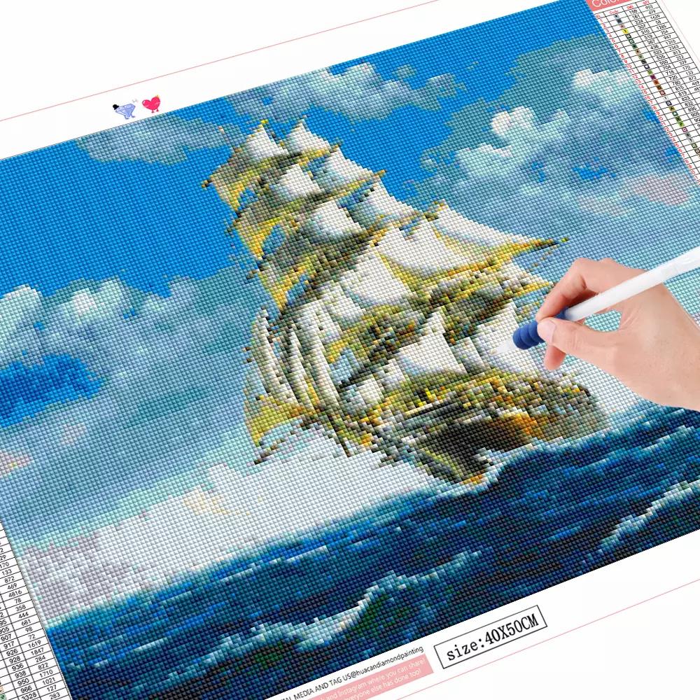 5D DIY Diamond Painting Full Drill Square Ferry Diamond Embroidery Sale Landscape Rhinestones Mosaic Home Decor