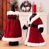 Creative Gold Velvet Christmas Wine Bottle Skirt Cover for Home Table Decoration