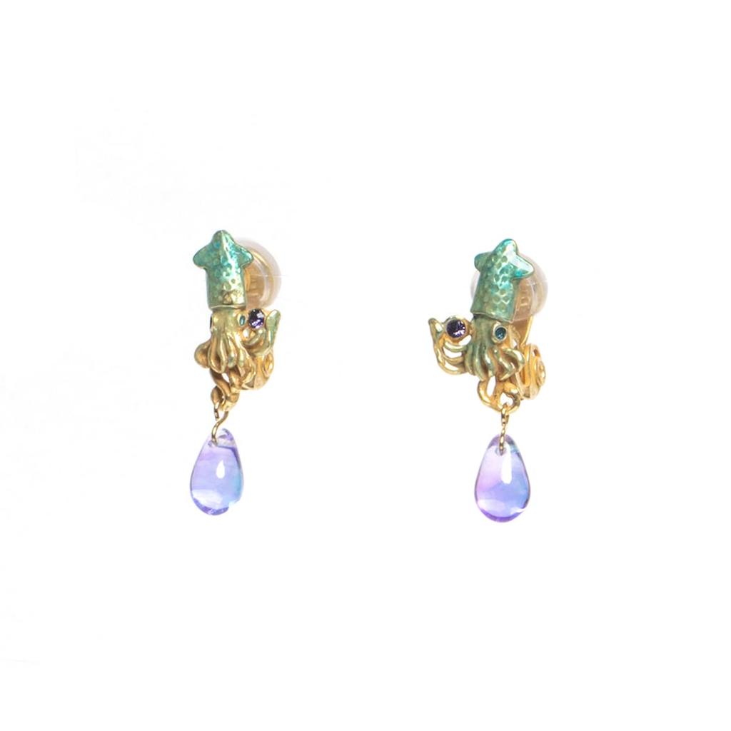 Blue Squid Earrings for Women PalnartPoc Palnart Poc Official Bluff Superior Gift Firefly Squid Earrings