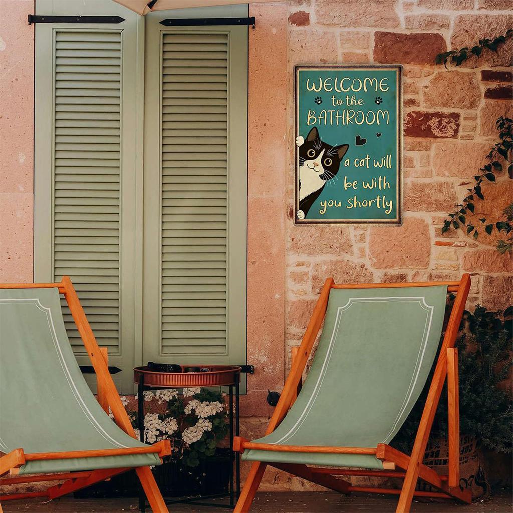 Minimalistisches Tierblechbild Lustige Haustierladen Badezimmerwanddekoration Metallschild