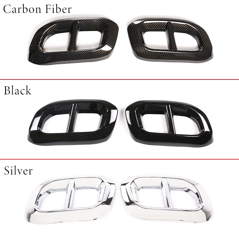 2Pcs ABS Car Exhaust Muffler Tail Throat PipeTrim Cover Frame For Mercedes Benz GLE 350 GLE 450 GLC GLS W167 X253