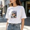 Cool Japanese RaUnisex Fish T Shirt Retro Food Art Print Unisex Loose Fit Cotton Crew Neck Top Y2k Top