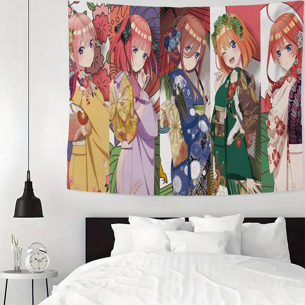Anime TThe Quintessential Quintuplets Tapestry Wall Hanging Tapestry Art Deco Blanket Curtain Hanging At Home Living Room Decor