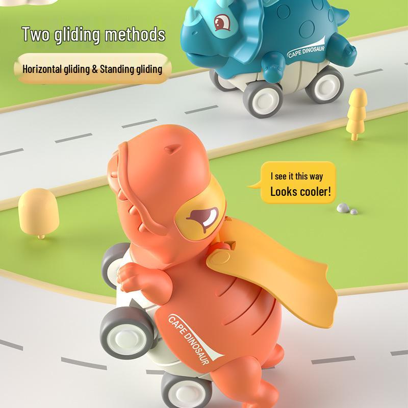 Kids' Dinosaur-Inspired Press-On Inertia Car Toy