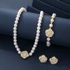 Elegant Imitation Zircon Delicate Flower Necklace Bracelets Earrings Women's Daily Versatile Party Banquet Wedding Zircon Gifts