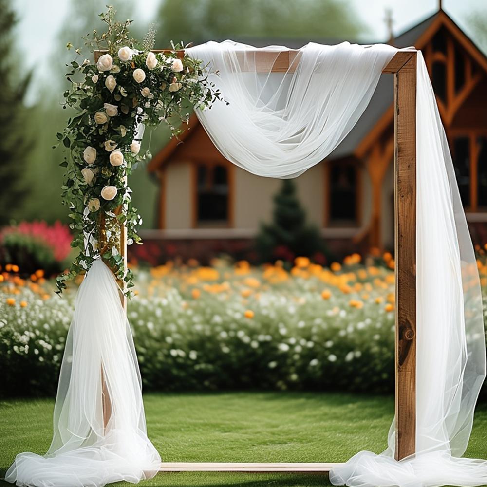 Wedding Arch Draping Fabric Sheer Mesh Gauze for Easter Bridal Shower Backdrop Outdoor Party Arches Church Ceremony Decoration