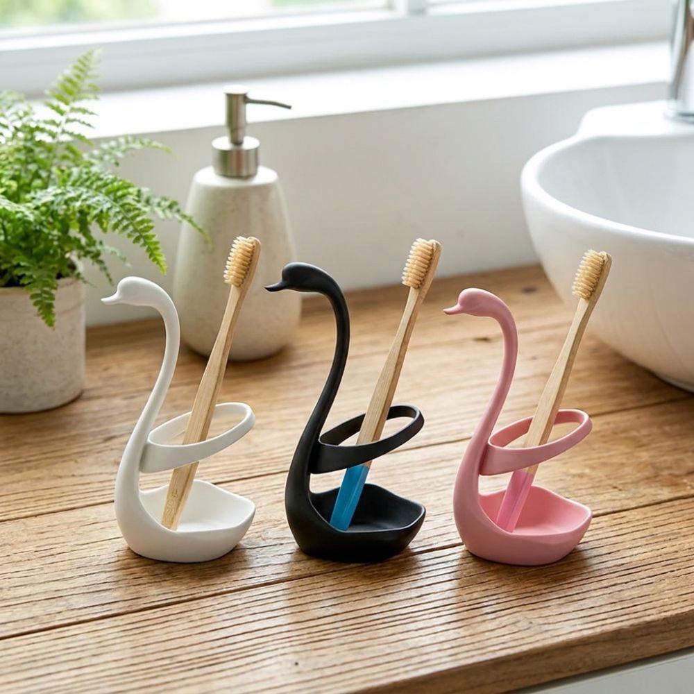 3D Printing Swan Toothbrush Holder Plastic Makeup Brush Shelf Toothpaste Stand Base Home Use