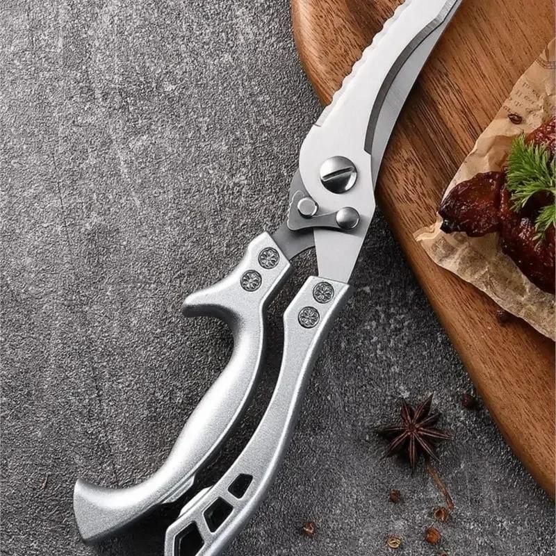 Heavy Duty Stainless Steel Food Scissors Multifunctional Kitchen Scissors Chicken Bone Duck Meat Fish Cutting Knife Essentials