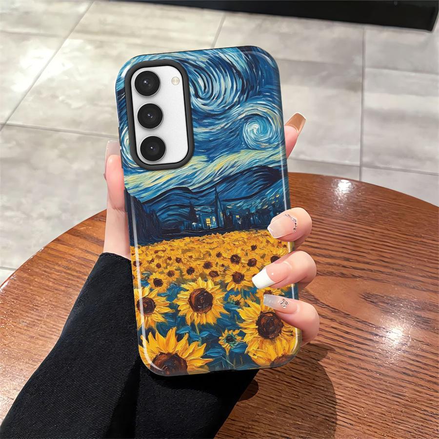

Van Gogh Starry Sunflowers Soft Cover Capa Phone Case for Samsung Galaxy S25 S24 Ultra A56 S23 A16 A26 S20 FE S23Ultra A36 Galaxy S25 Ultra