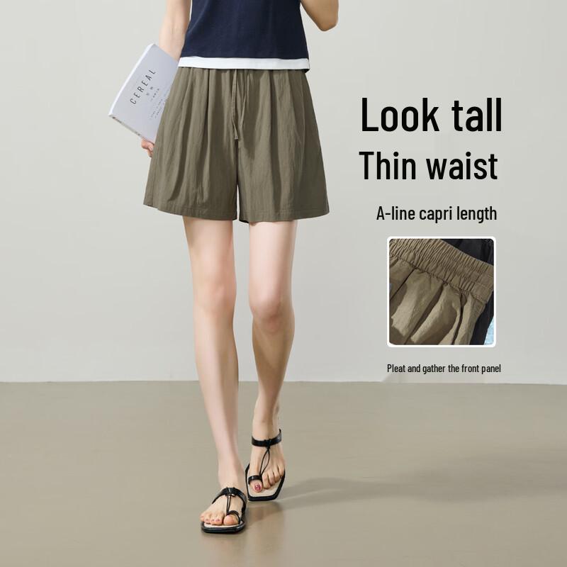 ESE-Y Women's Loose High-Waist Pleated Skort Shorts