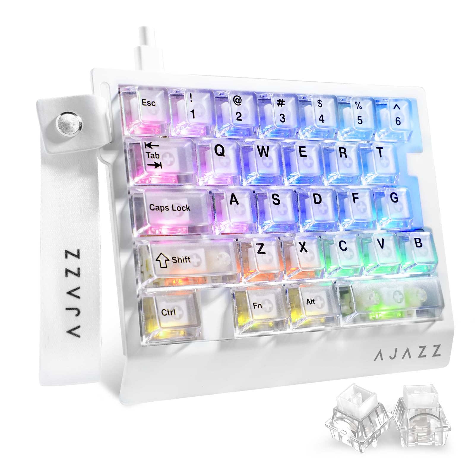 

AJAZZ AK029 Mechanical Gaming Keyboard with Rapid Magnetic 8000Hz Polling Rate of RT Accuracy of Aluminum Alloy Plate with RGB Customizable Ergonomic