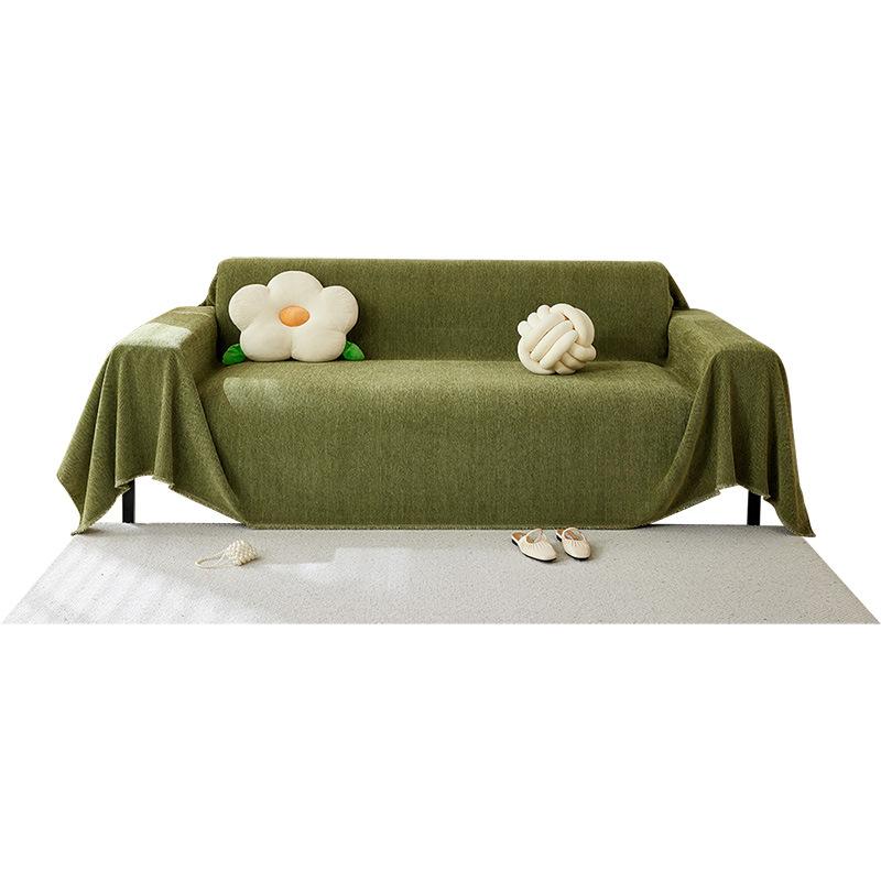 Simple Solid Color Herringbone Pattern Widened Sofa Towel Cover Cloth