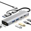 Type-C 5-in-1 Docking Station with Gigabit Ethernet and Multi-Port Expansion for Laptops