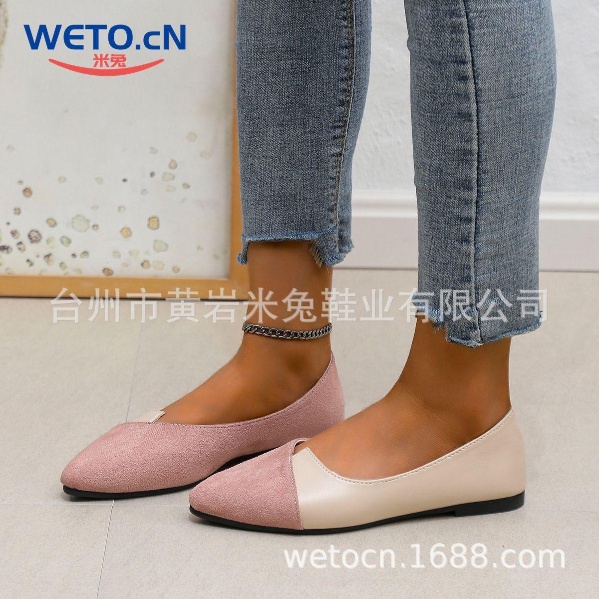 

Shopee British fairy casual versatile color matching light mouth pointed flat shoes women s one-pedal single shoes 35 чорний