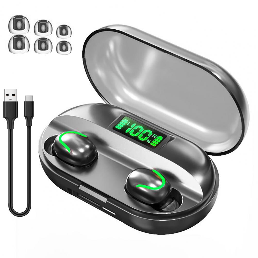 T2 Wireless Bluetooths Earphones Noise Cancelling LED Breathing Light Mini Stereo Sports In-ear Earphones Earbud