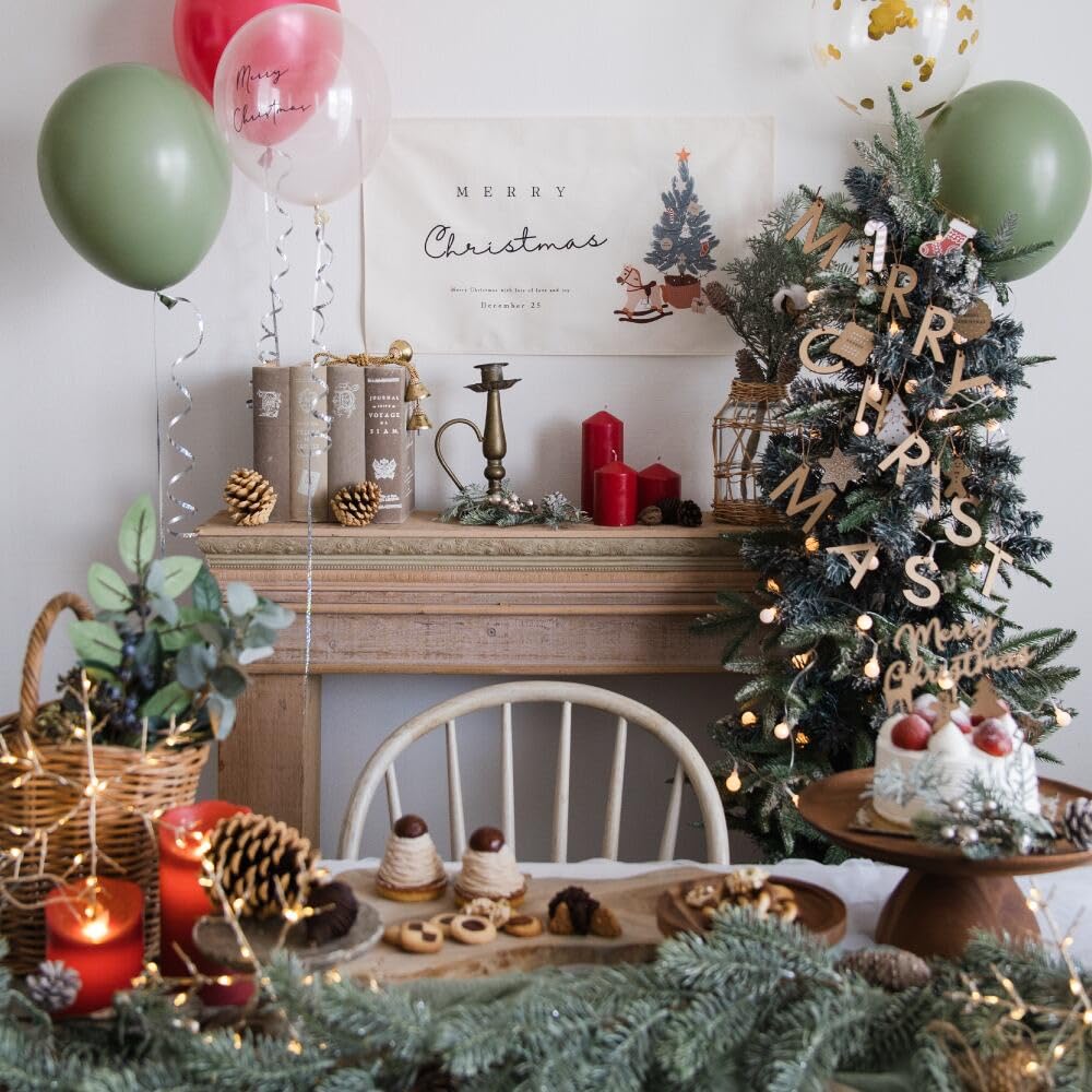 Hanamei Christmas Letter MERRY CHRISTMAS Nordic Wooden Natural Tree Made in Japan Ornaments, Alphabet, Ornaments, Ornaments, Decorations, (MERRY