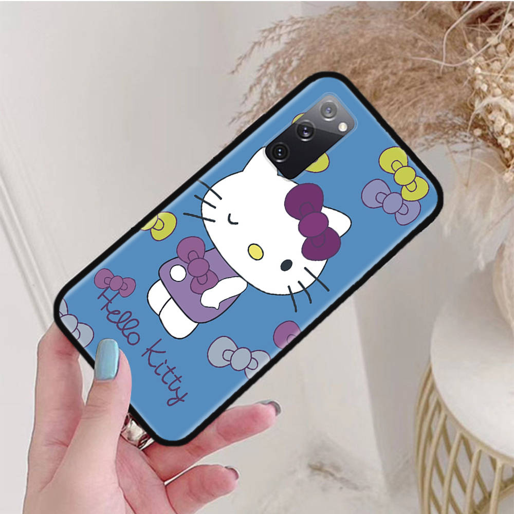 Black Case for Samsung Note 20 Lite S24 Ultra S23 A03 A05 A06 A11 A71 A15 A16 A13 A24 A25 A33 A52 A53 A50 M55 M35 Plus L-22 Hello Kitty