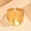 Retro Baroque Stainless Steel Wide Band Ring for Women and Men - High Polish, Colorfast Curved Design