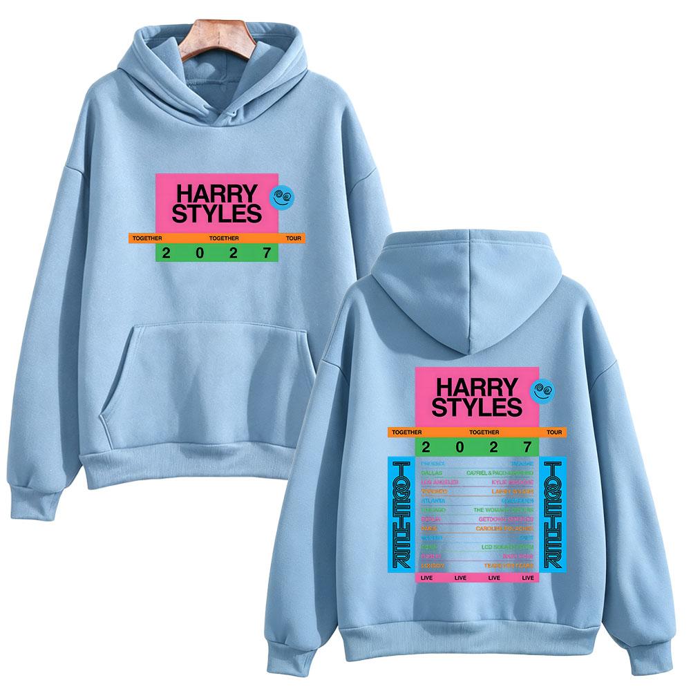 HarryStyles Together Together Tour 2027 Double Sided Print Hoodies Men Women Loose Sweatshirts Pop Fan Gift Streetwear Pullovers