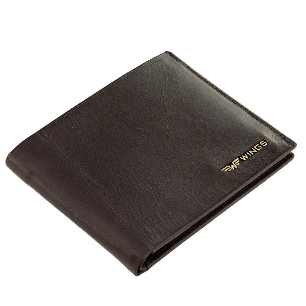Men' Brown Wings Wallet Made of Genuine Cowhide Leather