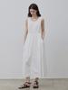 Le Studio [Shoulder Bag Set] Shirred Sleeveless Dress White