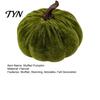 Velvet Stuffed Pumpkin Small Artificial Decoration, Fall Thanksgiving Soft Seasonal Floral Scene Accents Ornament, Autumn Harvest Tabletop Centerpiece