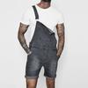 Denim Overall Shorts Solid Color Shoulder Straps Summer Hip Hop Adjustable Short Jean