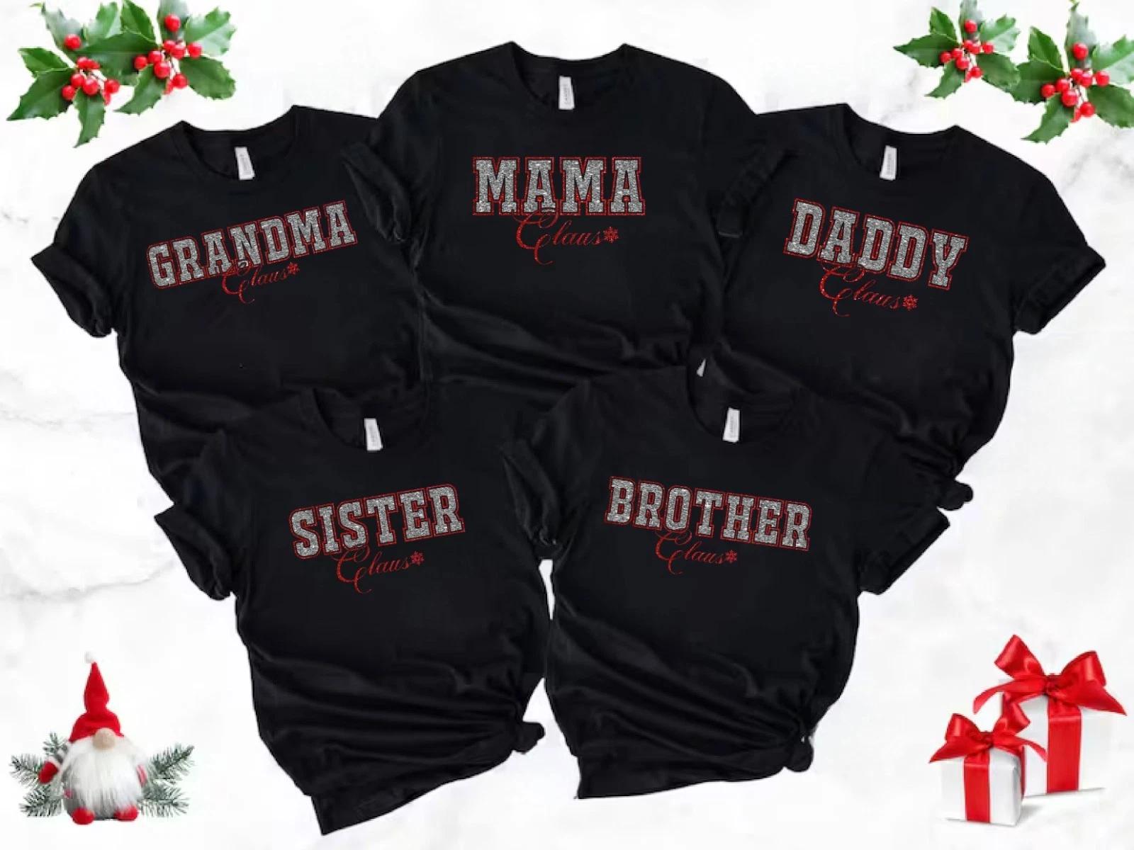 2025 Christmas unisex Tee,Night before Christmas Family, Family Claus (CH) M
