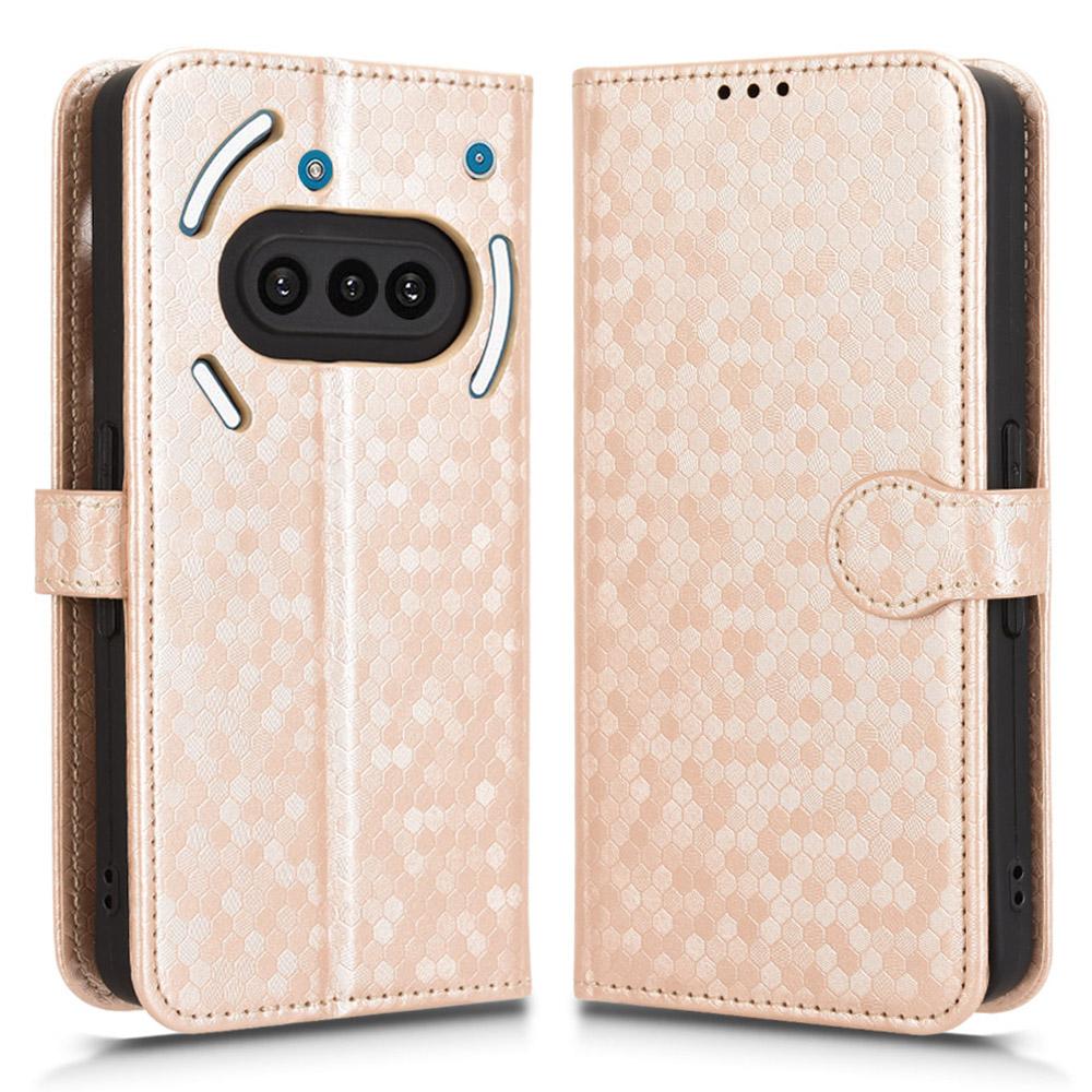 For Nothing Phone (3a) Wallet Case Dot Pattern Imprint PU Leather Phone Cover