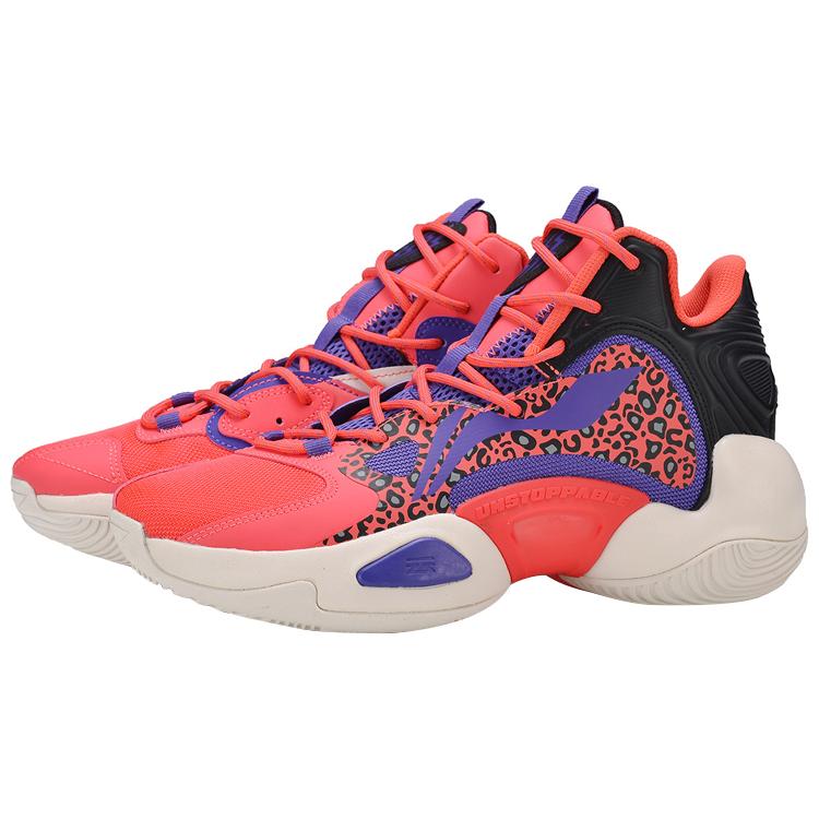 New LiNing Power 6 V2 Cushioning Support Coverage Mid top Basketball Shoes Men's Red Black Purple ABAQ005-1