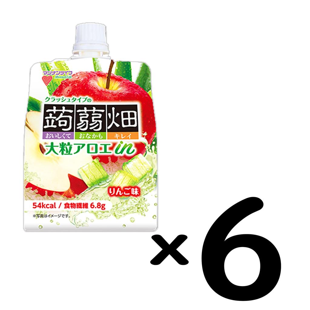 Manan Life Großer Aloe-Crash-Typ Konjak-Yam-Apfelgeschmack 150g x 6 Packungen