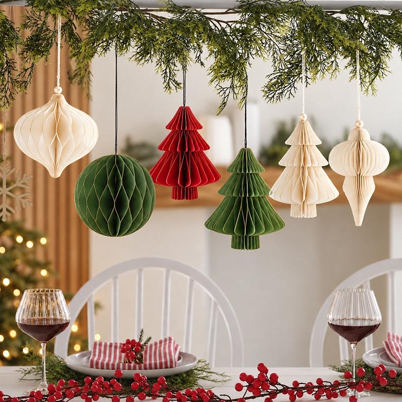 Christmas Hanging Ornament Honeycomb Xmas Tree Pendant Charm Decorations Holiday Party Home Decor Christmas Accessories Navidad 7