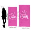 Pink Crown Queen Printed Beach Towel Microfiber Large Bath Towel - Super Absorbent, Soft, Extra Large, Weight Easy To Clean