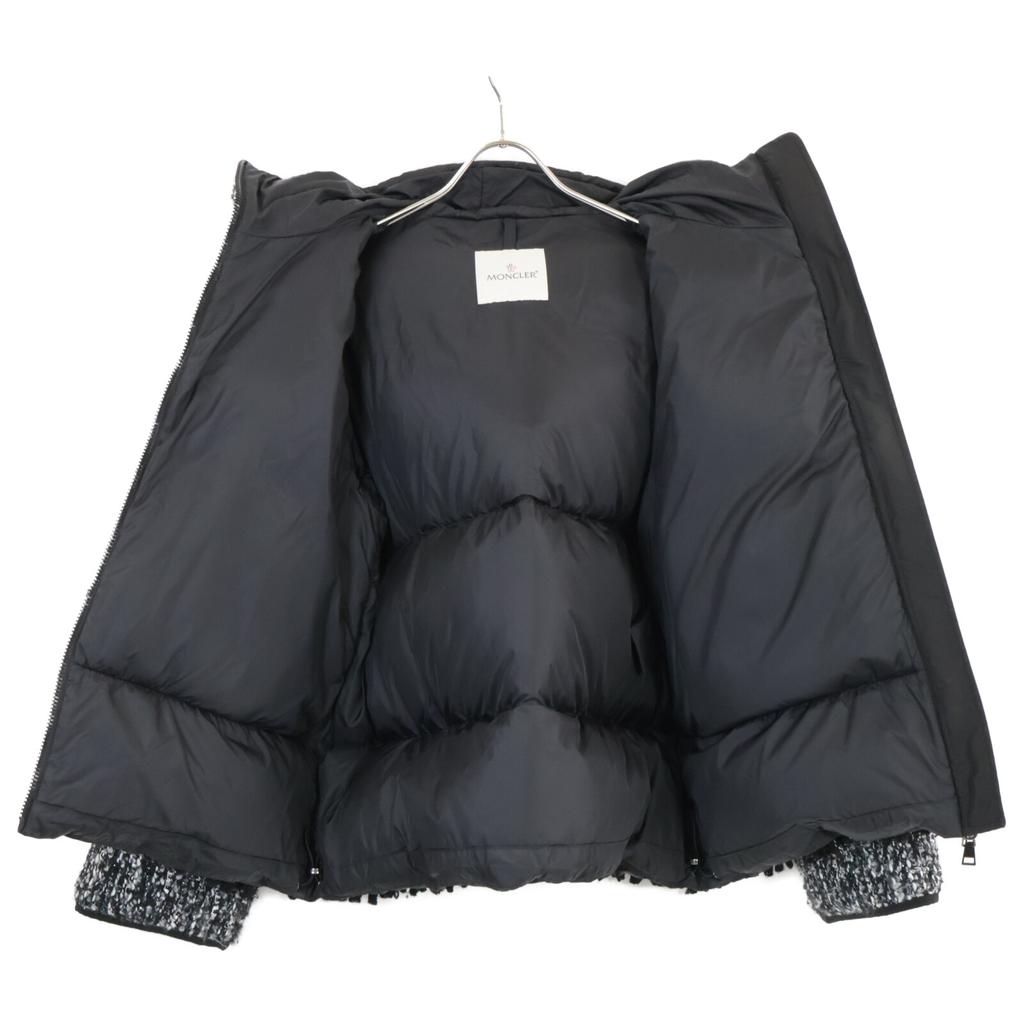 Moncler 2021 ELEUSINE Lamé Tweed Fringe Design Hooded Jacket Jacket 0 Black X whiteUsed