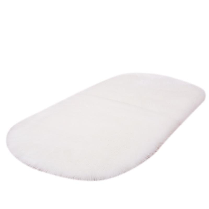 White Imitation Wool Plush Carpet for Bedroom & Living Room