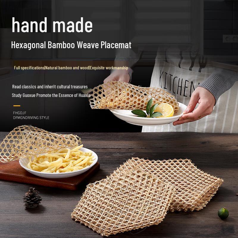 Maidekai Okrągła Ręcznie Tkana Mata Bambusowa (10-Pack)