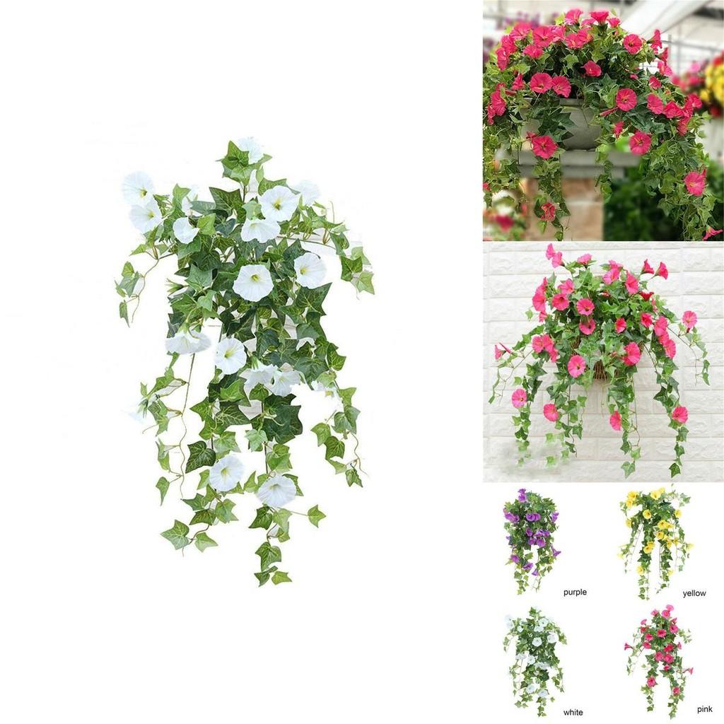 Lebensechter Hängekorb mit künstlicher Seiden-Prunkwinde für Heim-Wanddeko