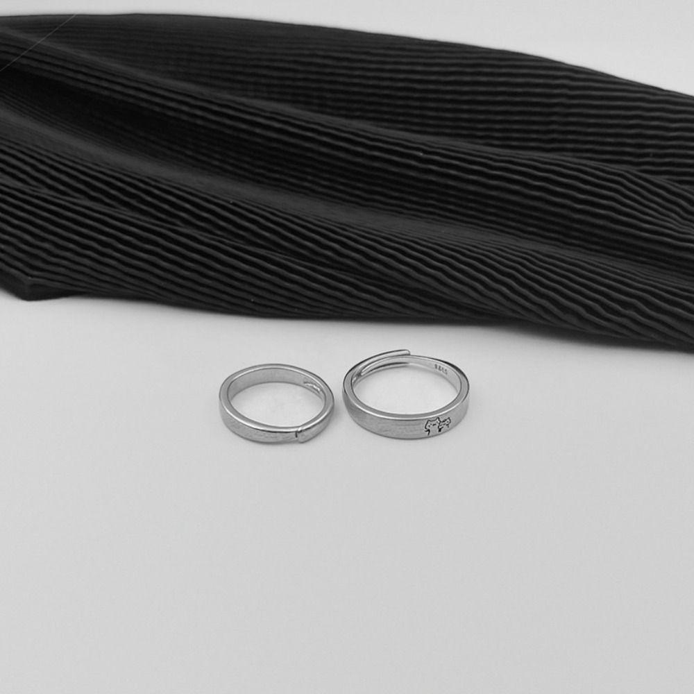 Friendship Rings Set Wedding Cat Finger Ring Kroean Ring Couple Open Rings Romantic Silver Jewlery