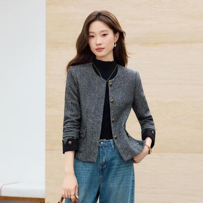 Women's Short Wool Coat 2025: New Autumn/Winter High-End Petite Style for a Chic and Youthful Look