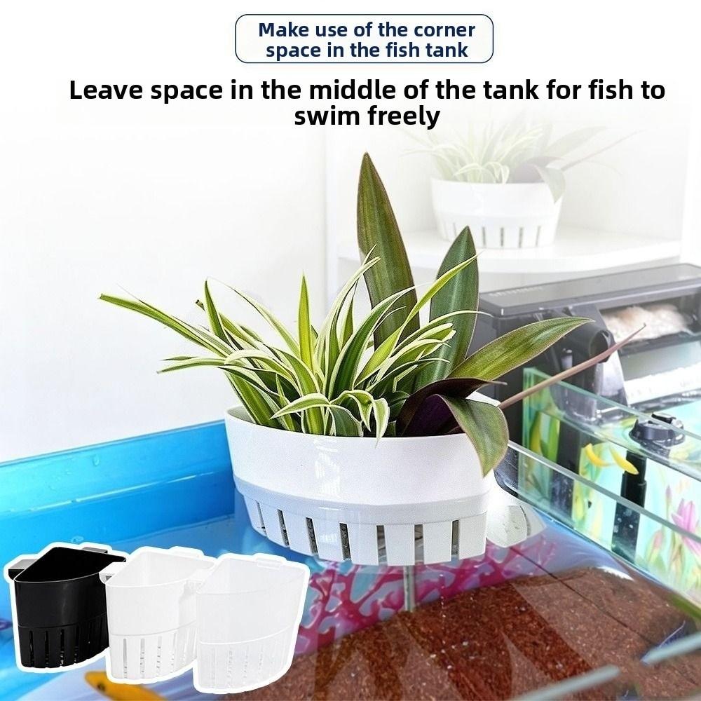 Plastic Fish Tank Planter Slotted Corner Plant Basket Hydroponic Plant Holder Hydroponic Planting