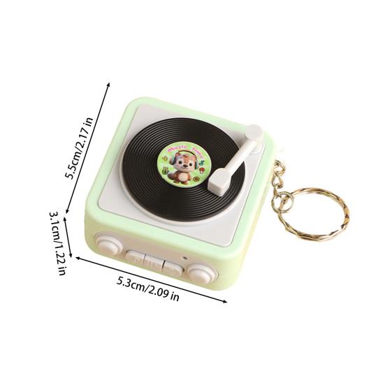 Mini Gramophone Keychain Charm Retro Gramophone Pendant with Recording Music Playback Function Cute Bag Charm for Backpack Fun Gift Idea