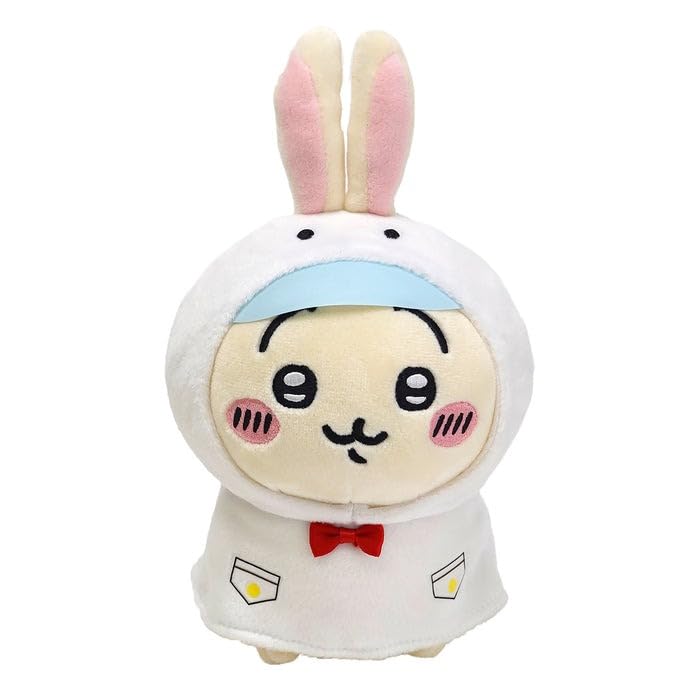 

Potetama Plush Toy Rainy with Red White (Rabbit, Day) Ribbon, [Used] белый