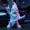 Estatua de Enano de Música Retro con Guitarra Eléctrica, Estatua de Gnomo de Jardín Estilo Punk, Escultura Creativa de PLA Pintada a Mano para Accesorios de Estantería del Hogar, Patio Césped