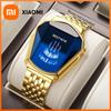 Luxury Stainless Steel Men Business Watches Fashion Irregular Dial Quartz Wristwatch Relogio Masculino (Without Box)