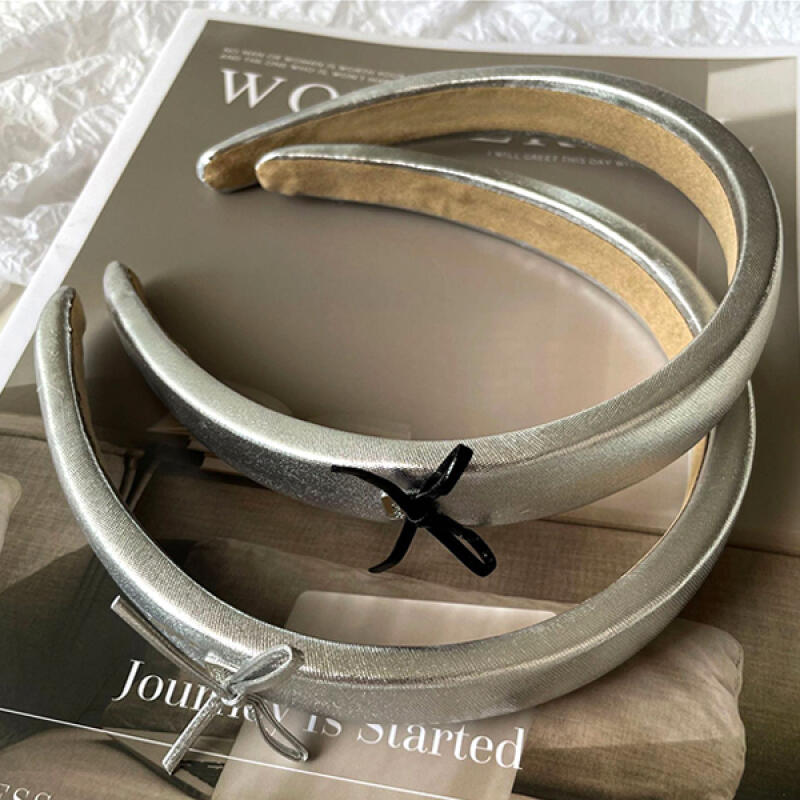 J.O. Ribbon Point Silver Hairband Headband black