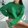 TIFICY Dame Mode Afslappet Efterår Vinter Ensfarvet Print Langærmet Rund Hals Sweater