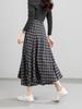 Xin Ge Plaid High Waist Fishtail A-line Skirt – Korean Style Long, Irregular Cut